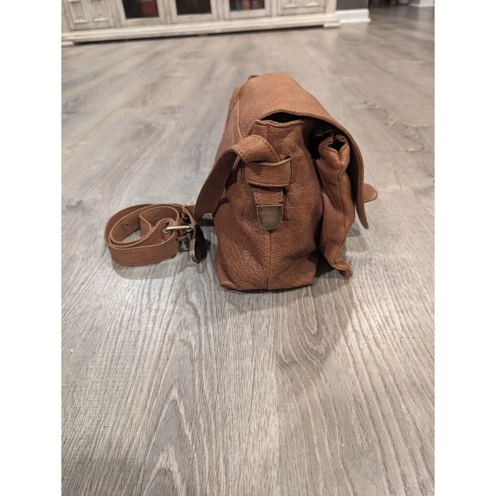 Officine Creative Brown Leather Crossbody Flap Messenger Handmade Italy Satchel